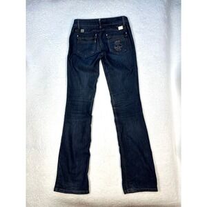 Philipp Plein Jeans Womens 28 Skull slim flare dark wash heavy metal goth glam